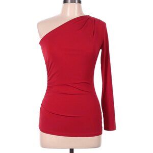 MICHAEL Michael Kors RED Asymmetrical Half Shoulder Blouse